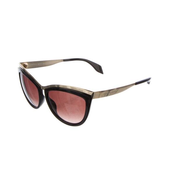 Alexander McQueen AMQ 4251 S 8JEJ6 Oversized Cat Eye Black Sunglasses With Case - Picture 4 of 8